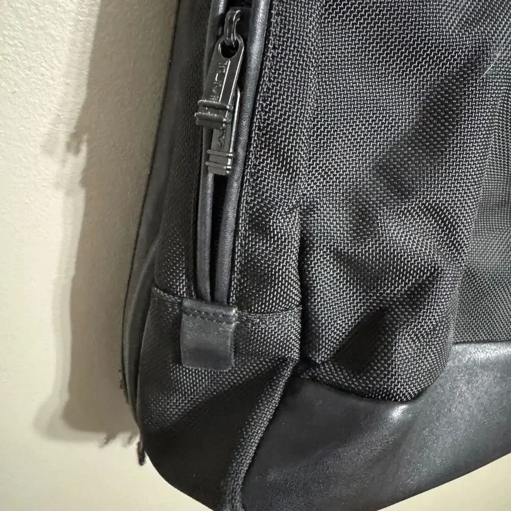 Tumi Black Nylon and Leather Tote Bag